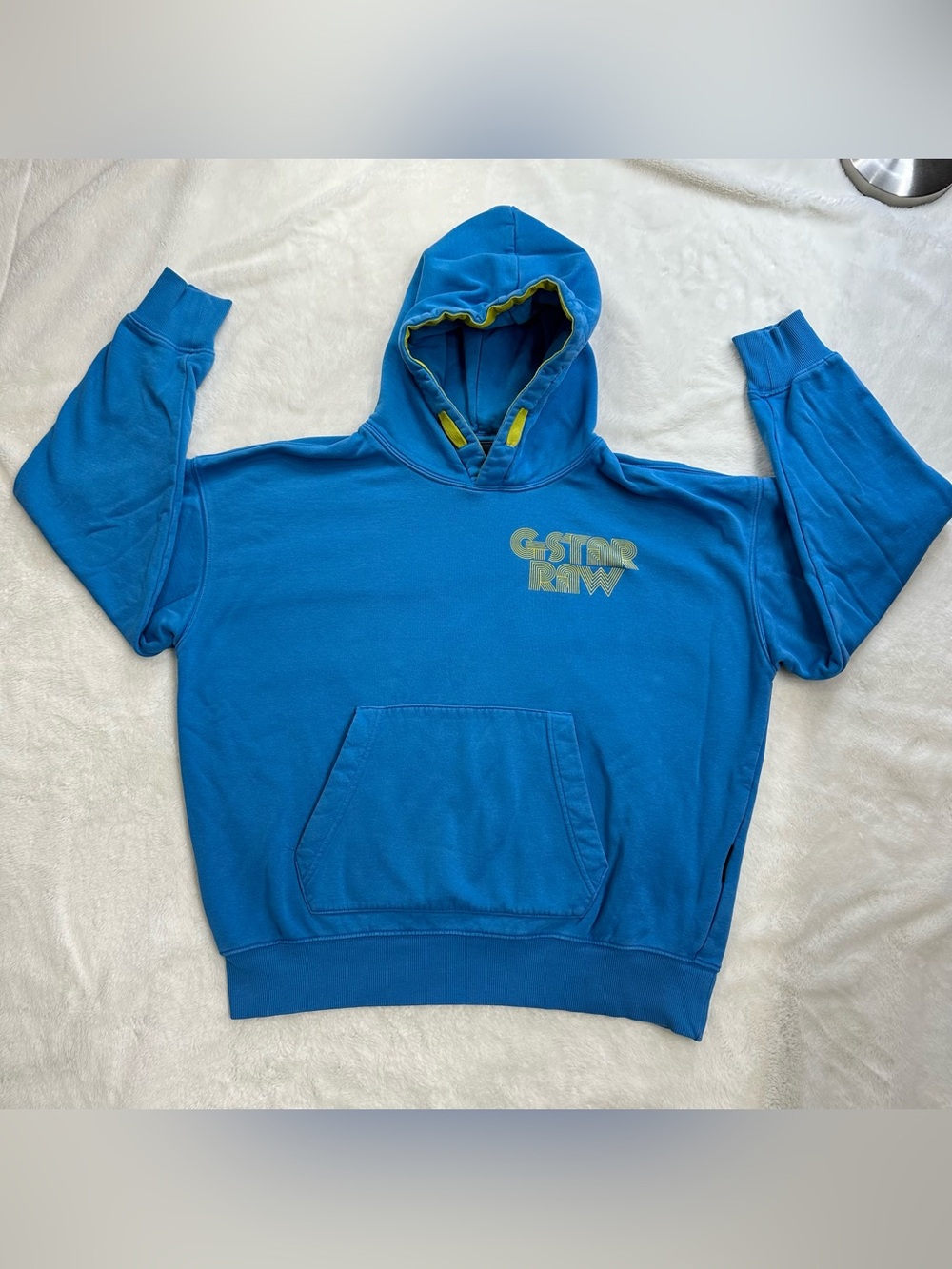 G-Star RAW Unisex Disco Chest Hoodie Light Blue Medium